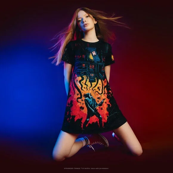 BlackMilk x Stranger Things Piggyback Swing Tee Dress L - Picture 1 of 3